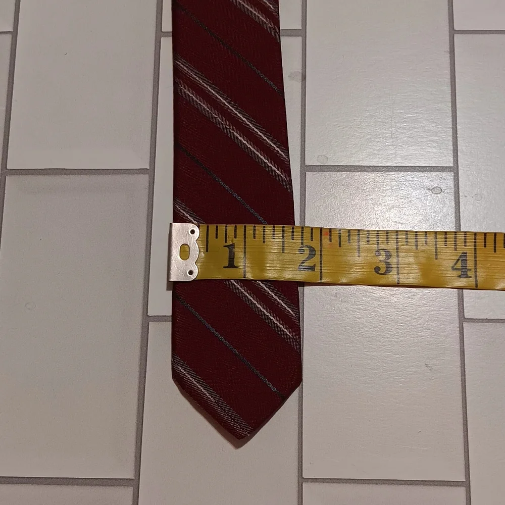 Dior Vintage Necktie Burgundy‎ Striped Men Occasion